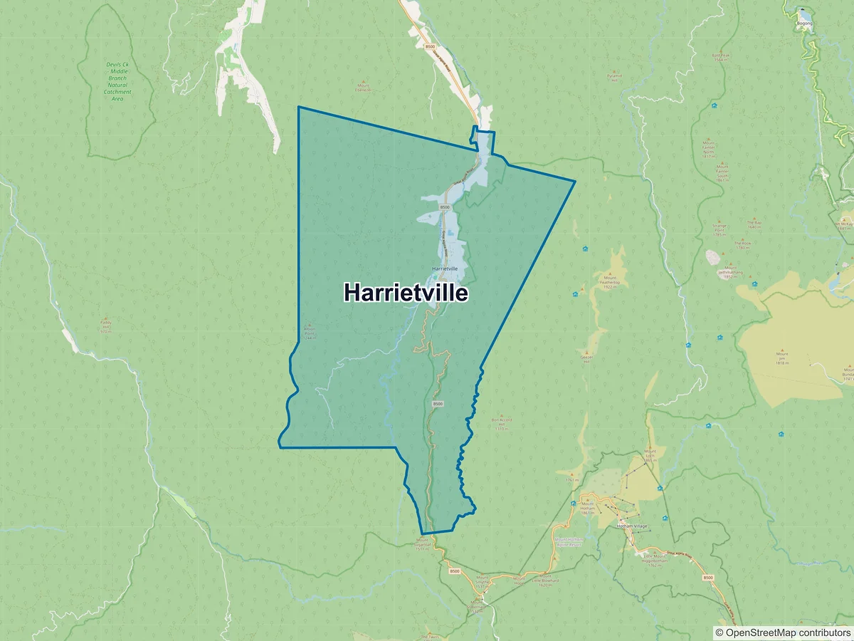 Map of Harrietville, VIC, Australia