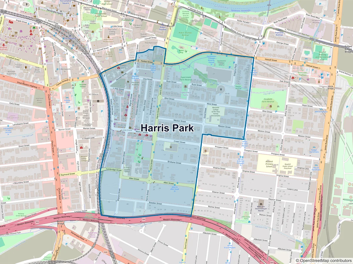 Map of Harris Park, NSW, Australia