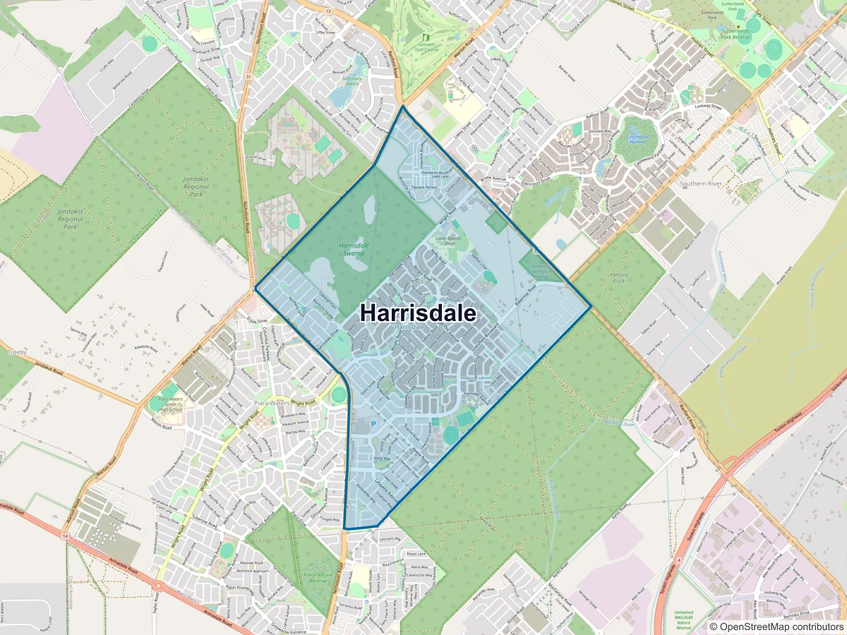 Map of Harrisdale, WA, Australia