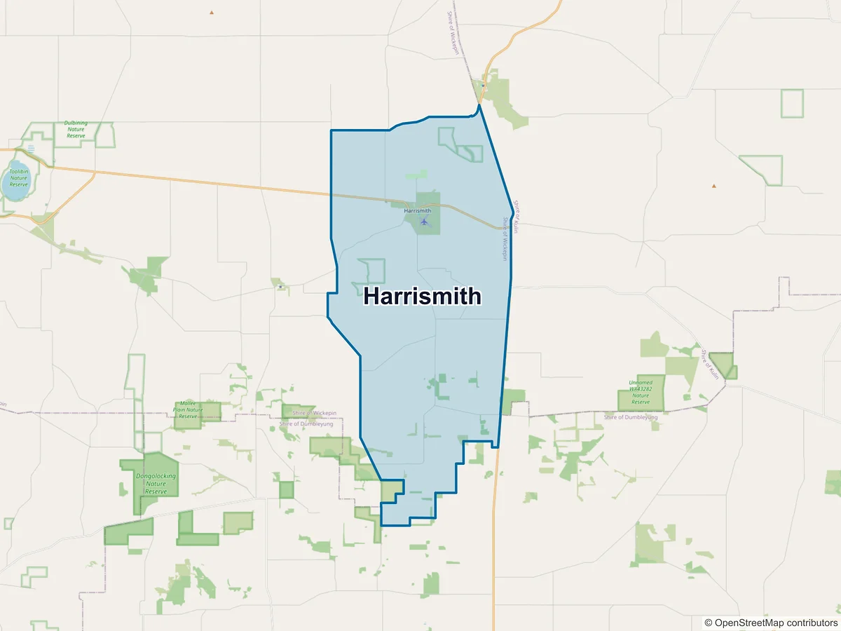 Map of Harrismith, WA, Australia