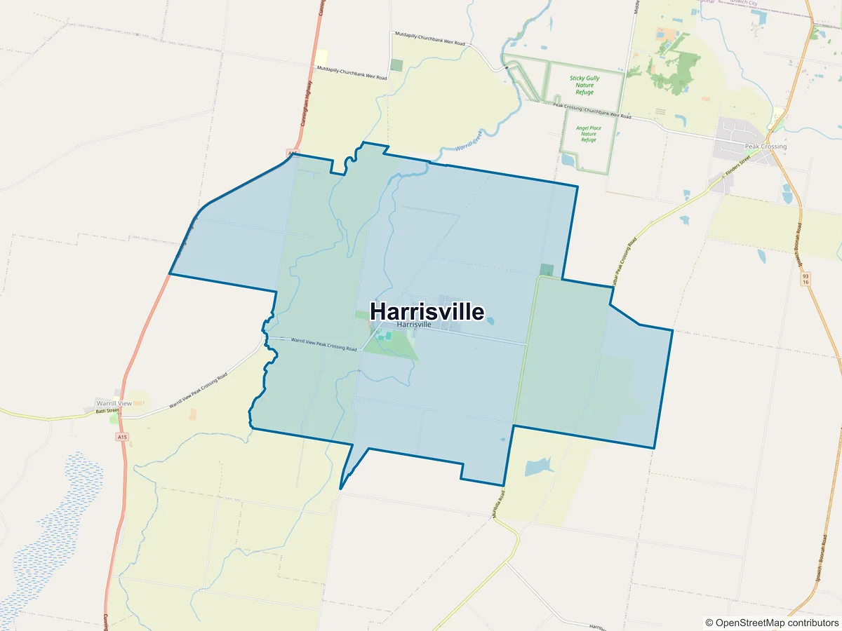 Map of Harrisville, QLD, Australia