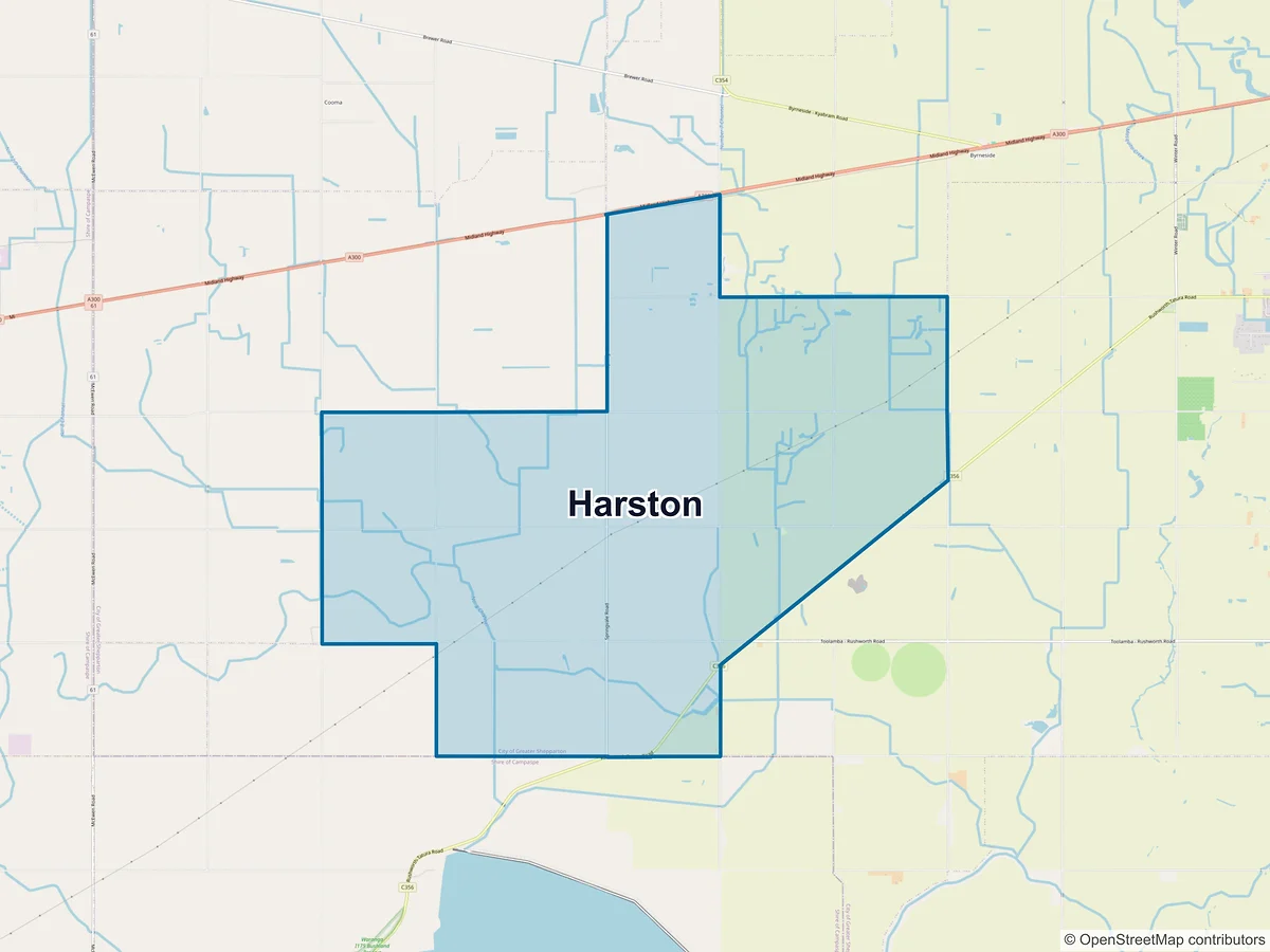 Map of Harston, VIC, Australia