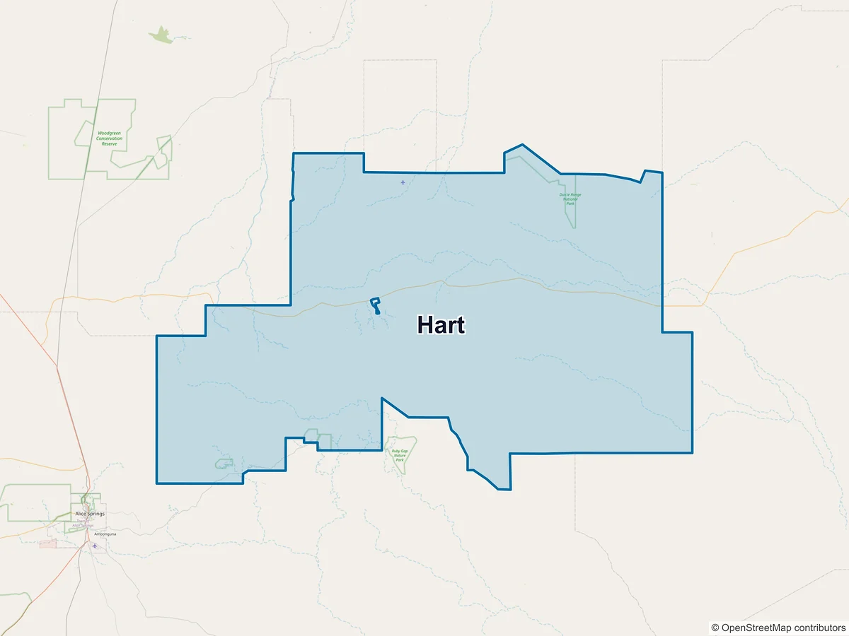 Map of Hart, NT, Australia