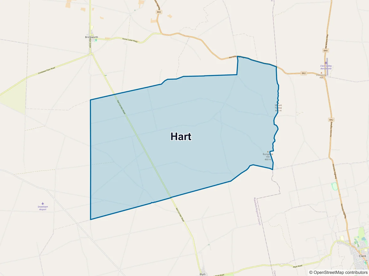 Map of Hart, SA, Australia