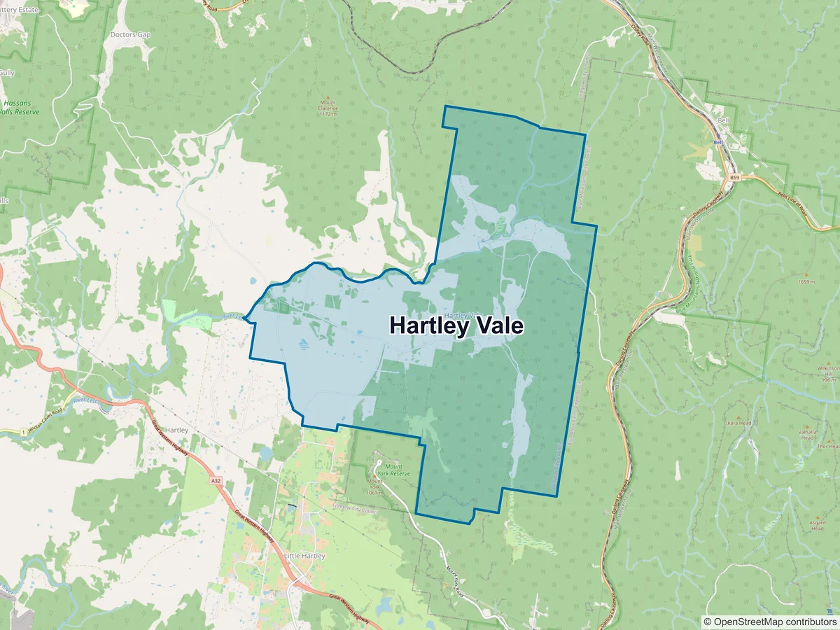 Map of Hartley Vale, NSW, Australia