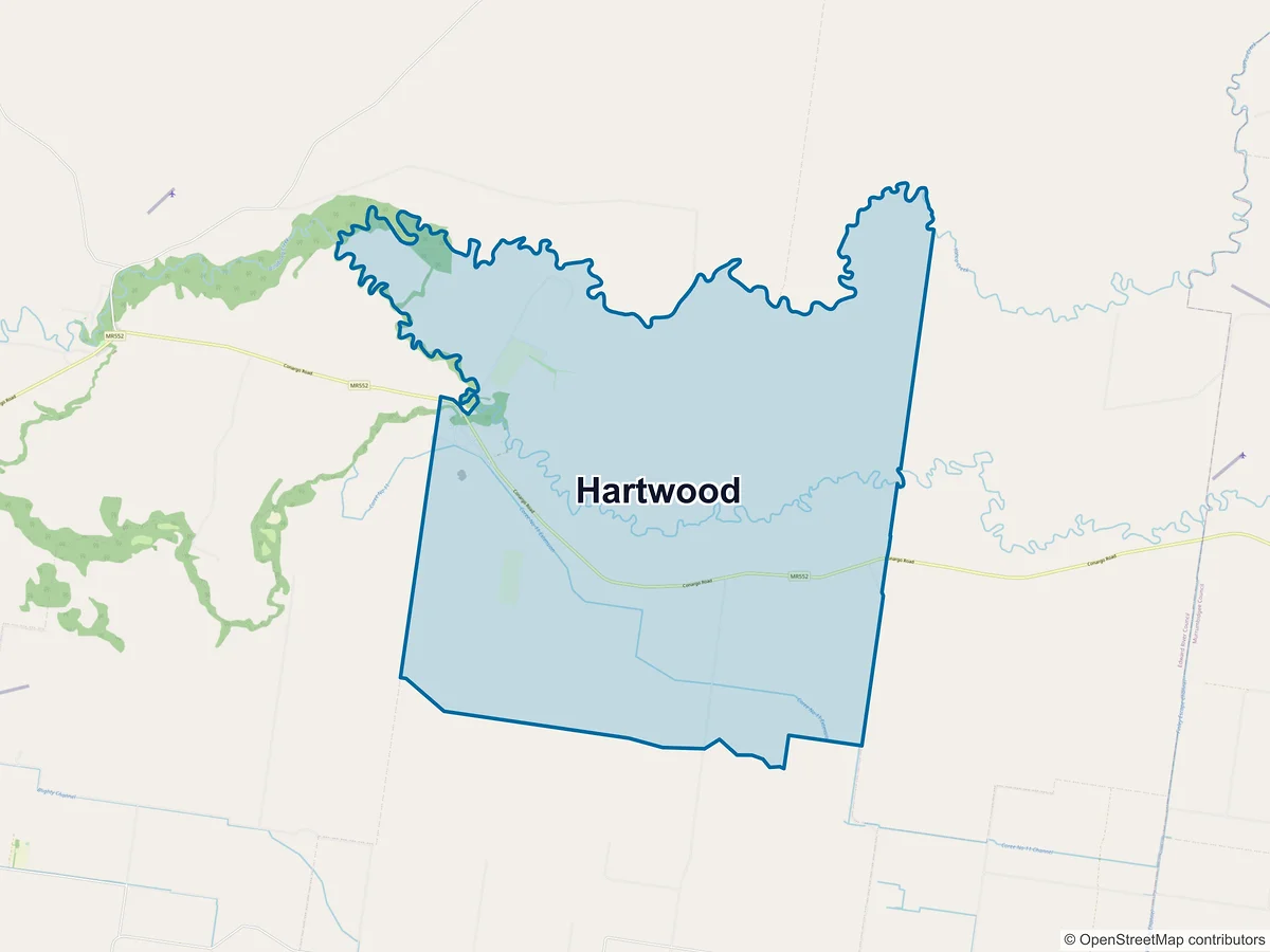 Map of Hartwood, NSW, Australia