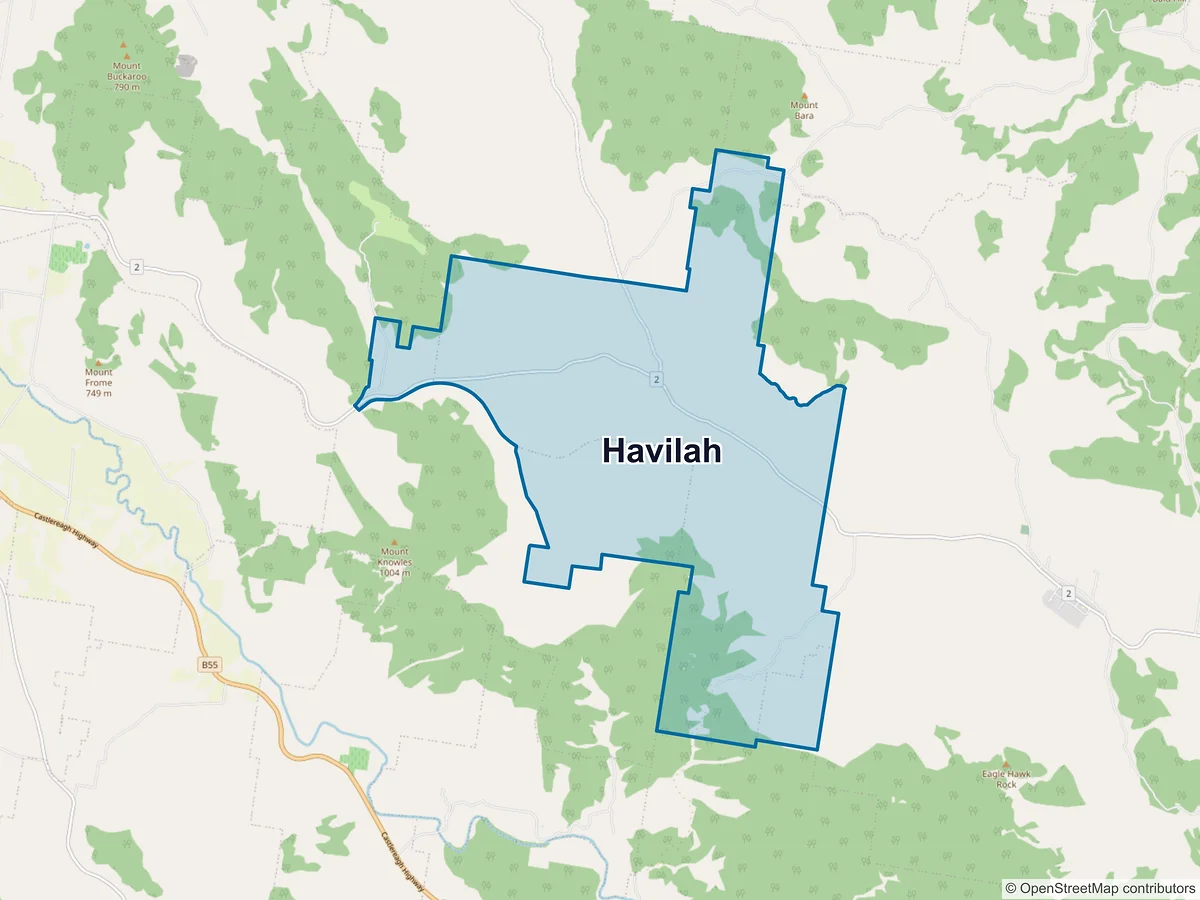 Map of Havilah, NSW, Australia