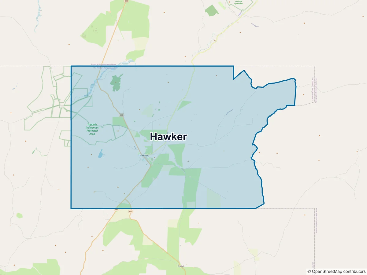 Map of Hawker, SA, Australia