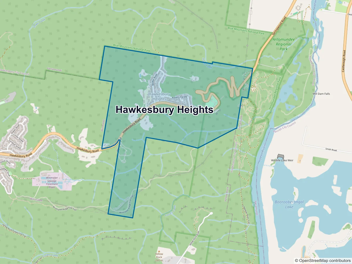 Map of Hawkesbury Heights, NSW, Australia