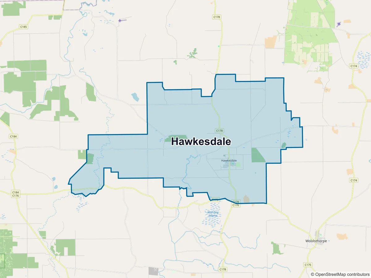 Map of Hawkesdale, VIC, Australia