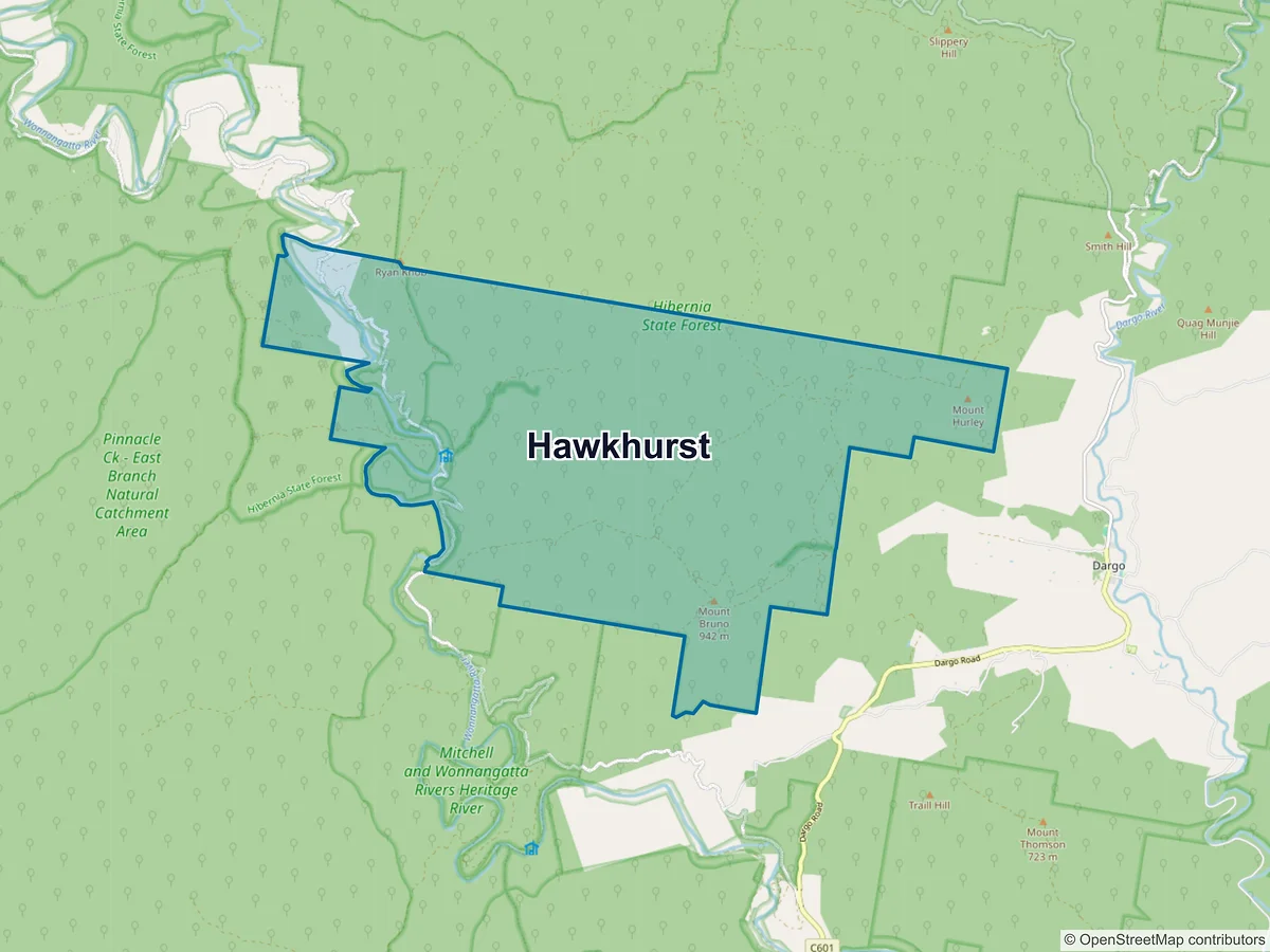 Map of Hawkhurst, VIC, Australia