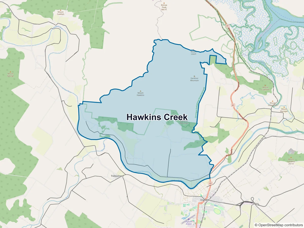 Map of Hawkins Creek, QLD, Australia