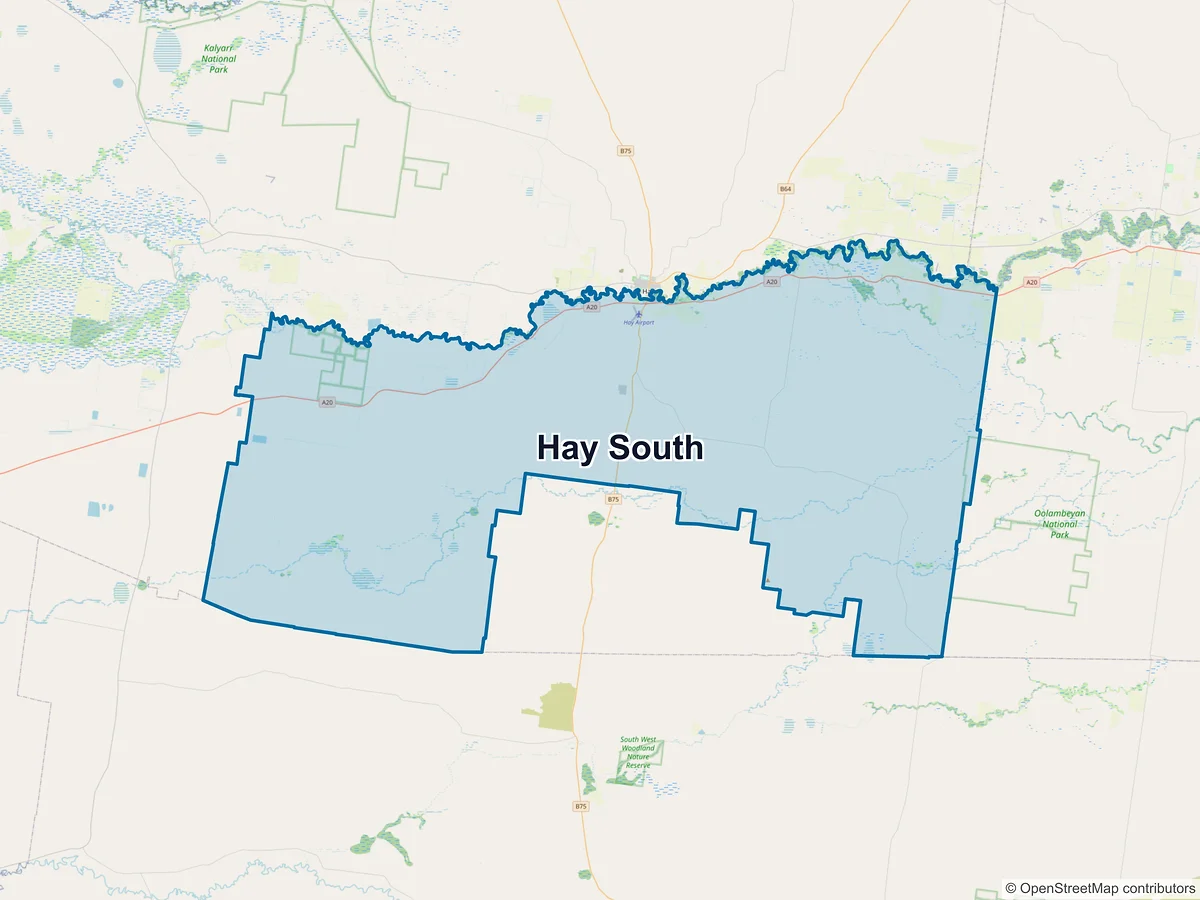 Map of Hay South, NSW, Australia
