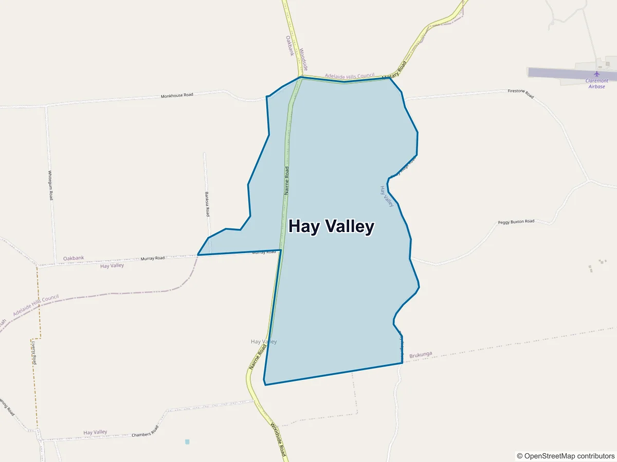 Map of Hay Valley, SA, Australia