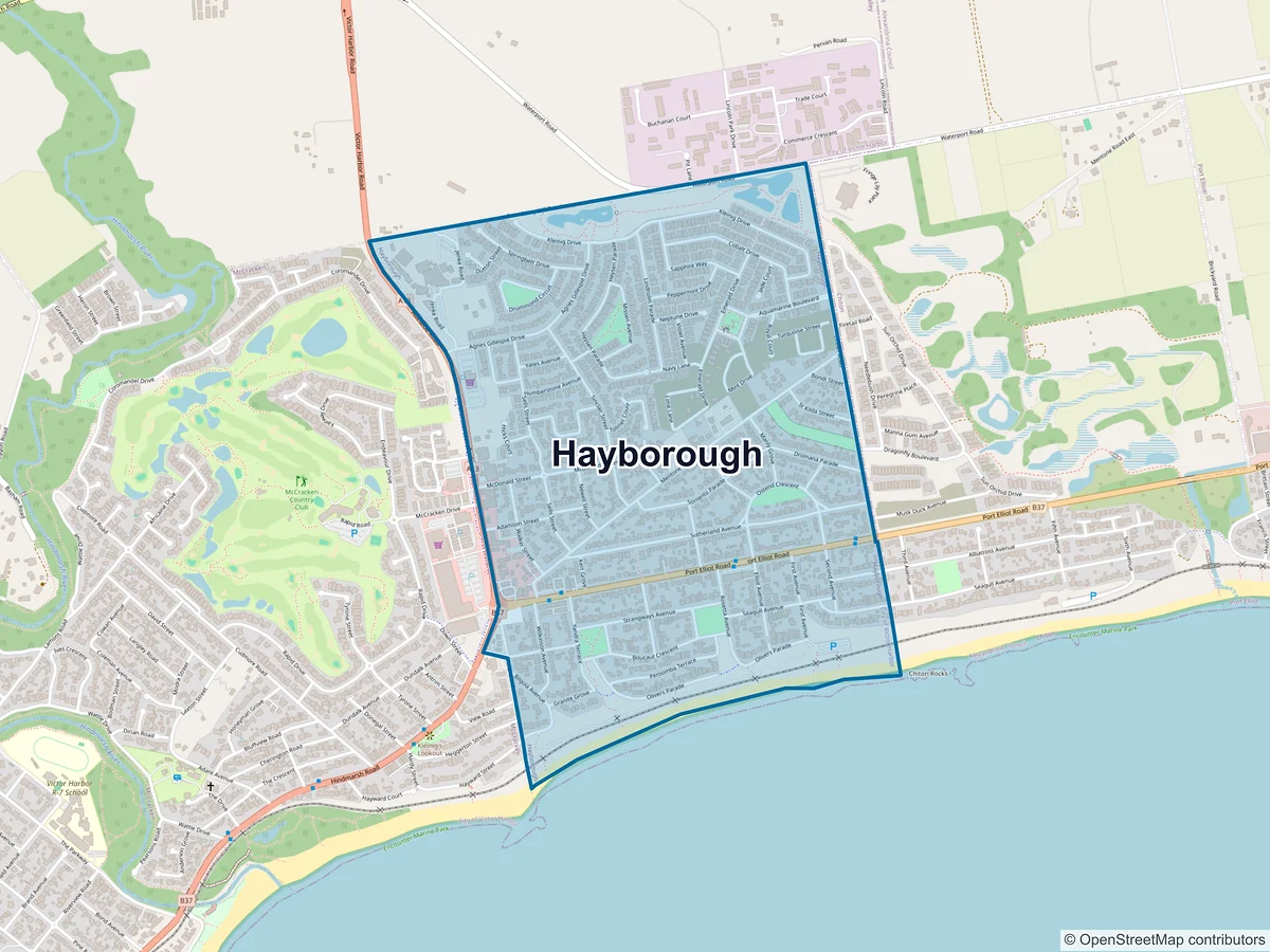 Map of Hayborough, SA, Australia