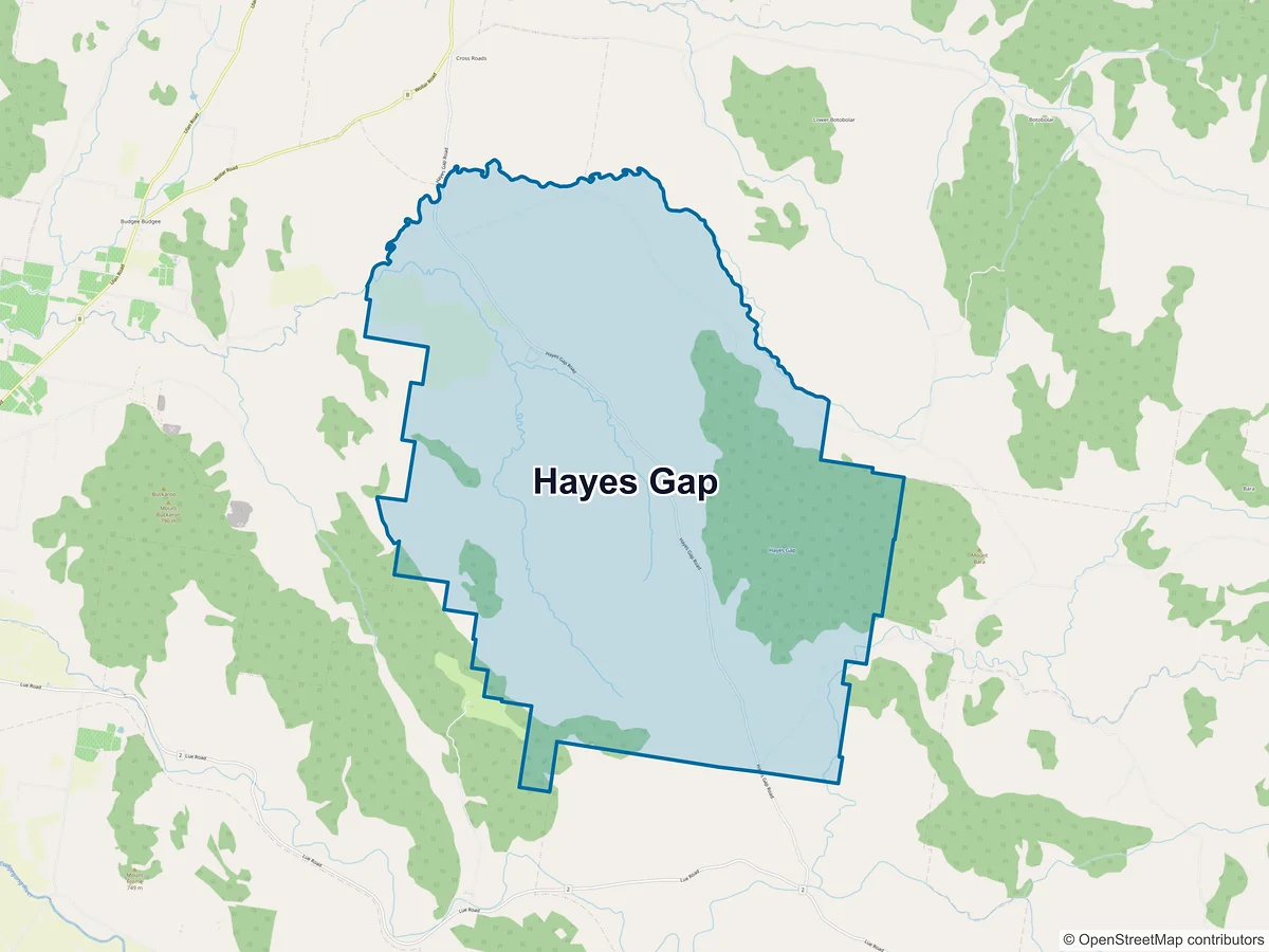 Map of Hayes Gap, NSW, Australia
