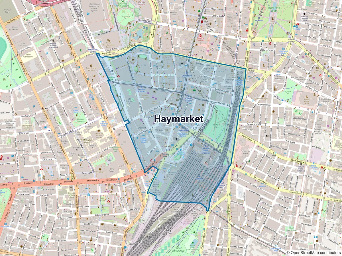 Map of Haymarket, NSW, Australia