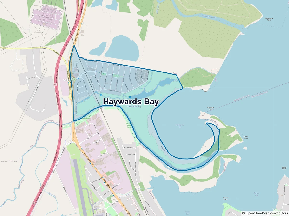 Map of Haywards Bay, NSW, Australia