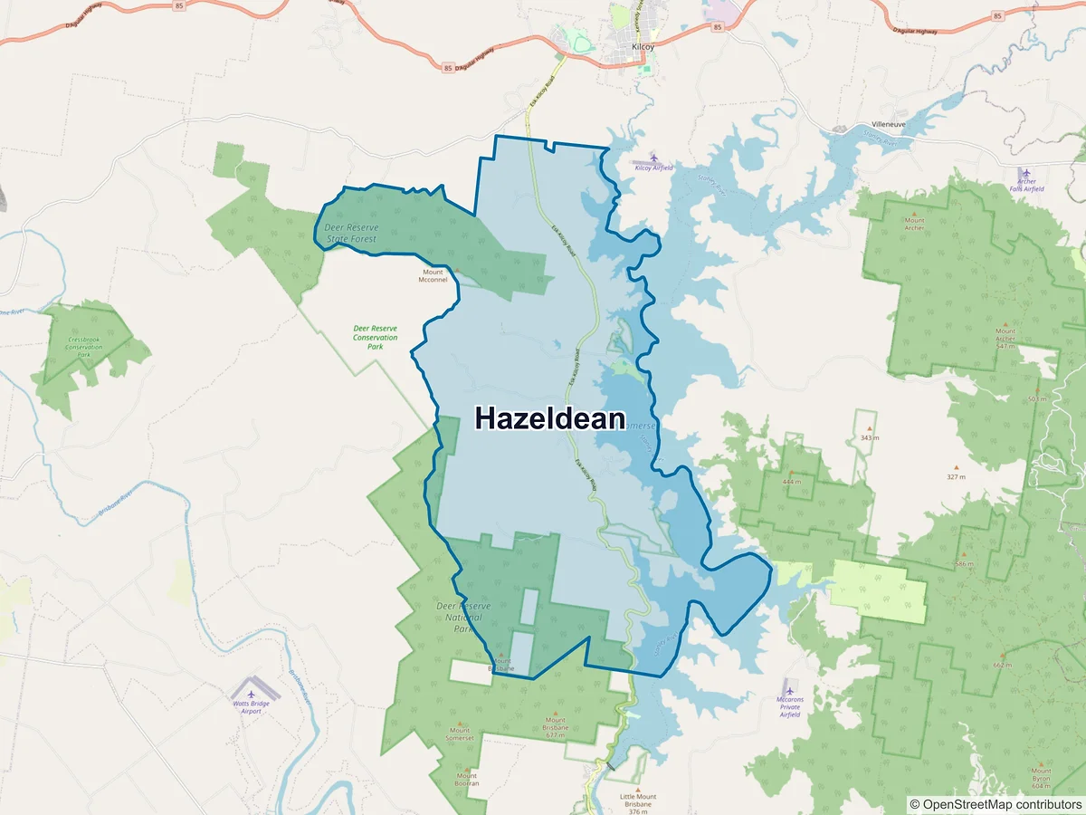Map of Hazeldean, QLD, Australia