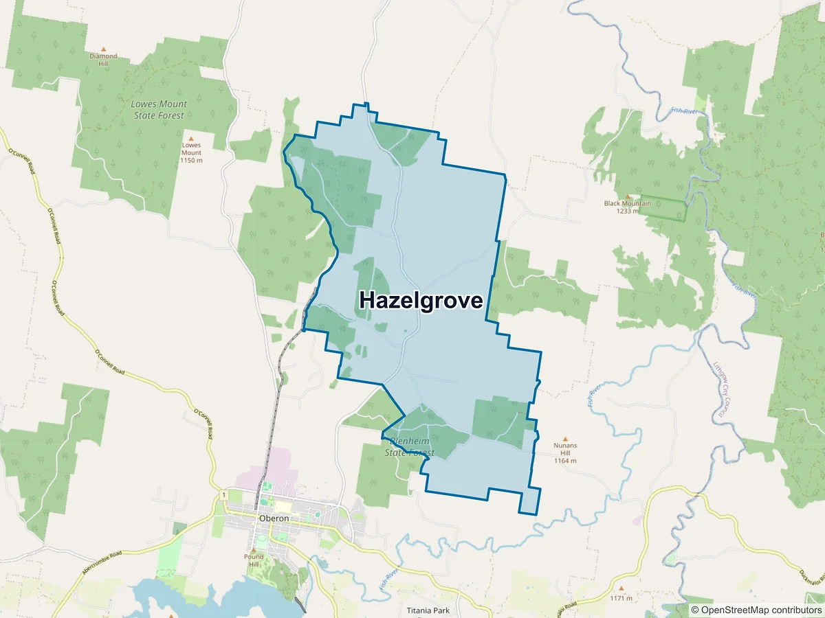 Map of Hazelgrove, NSW, Australia