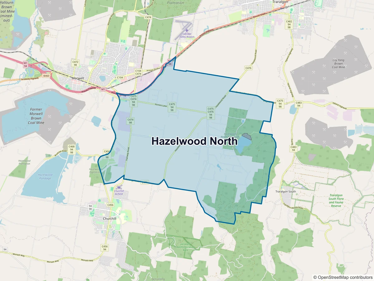 Map of Hazelwood North, VIC, Australia
