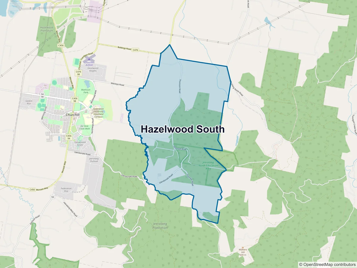 Map of Hazelwood South, VIC, Australia
