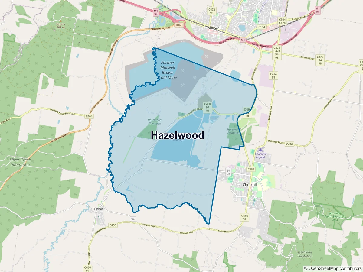 Map of Hazelwood, VIC, Australia