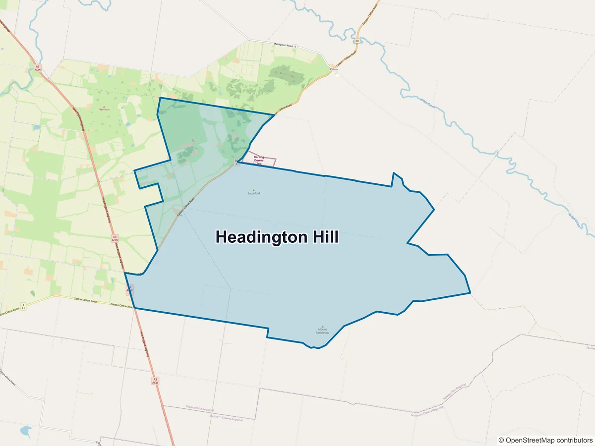 Map of Headington Hill, QLD, Australia