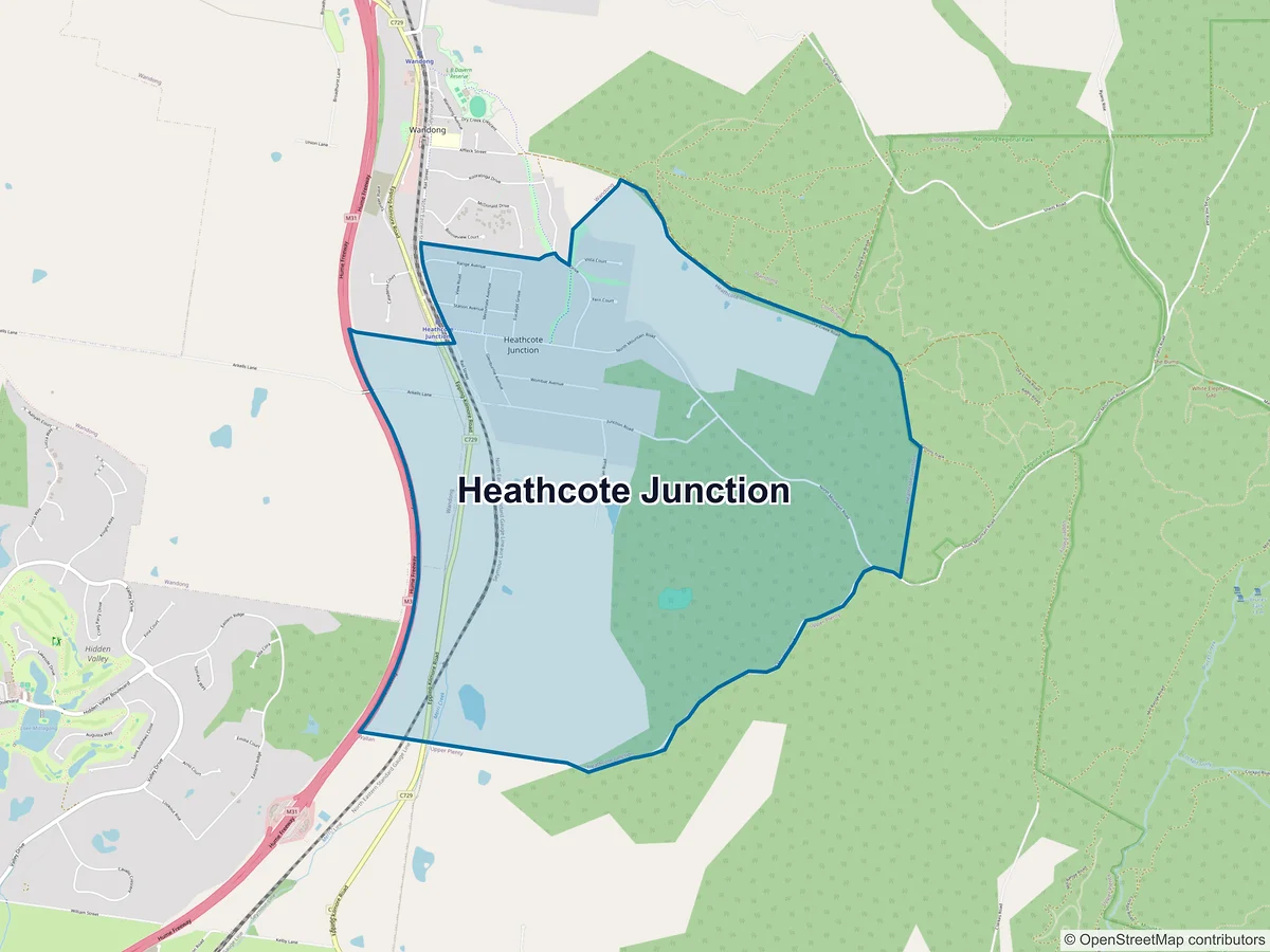 Map of Heathcote Junction, VIC, Australia