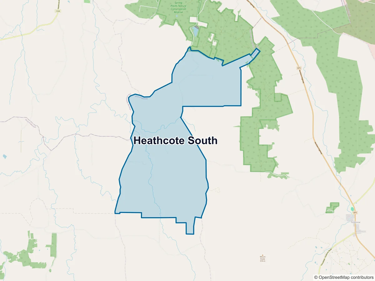 Map of Heathcote South, VIC, Australia