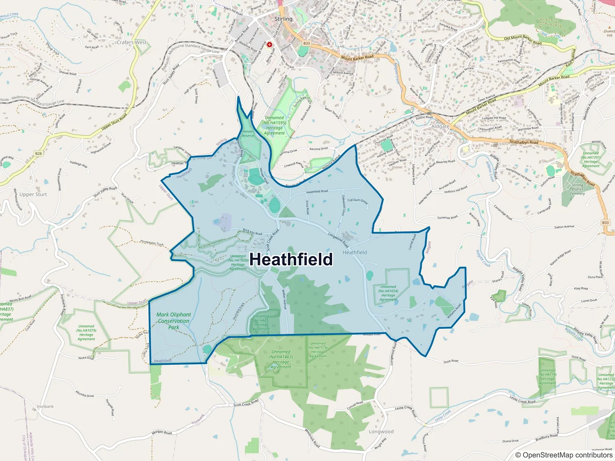 Map of Heathfield, SA, Australia