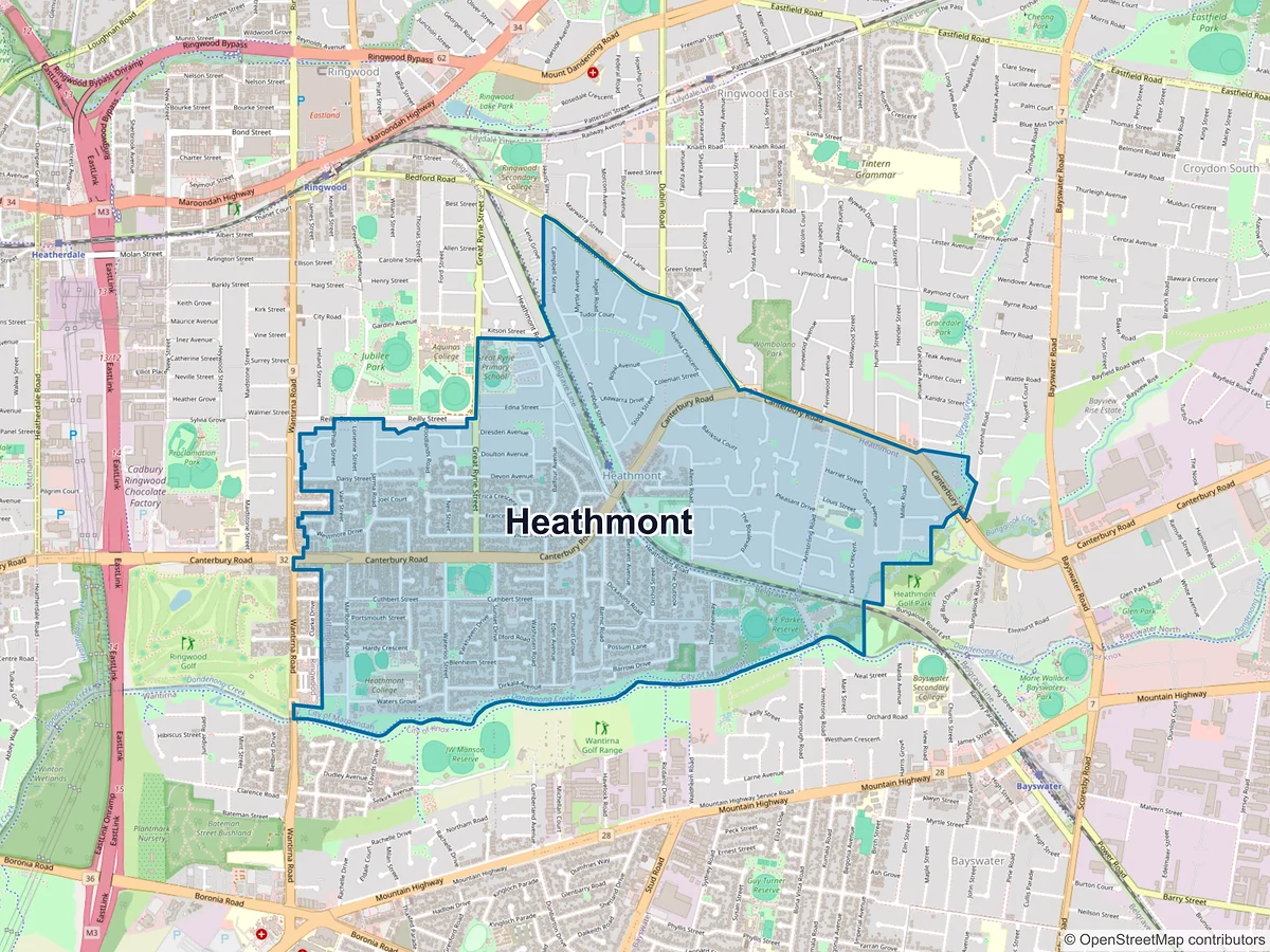 Map of Heathmont, VIC, Australia