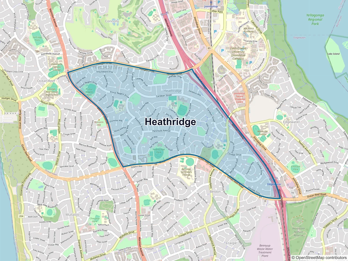 Map of Heathridge, WA, Australia