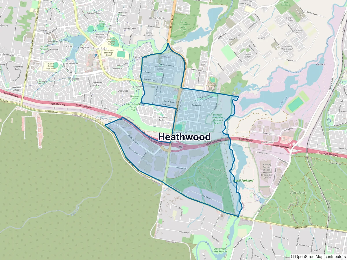 Map of Heathwood, QLD, Australia