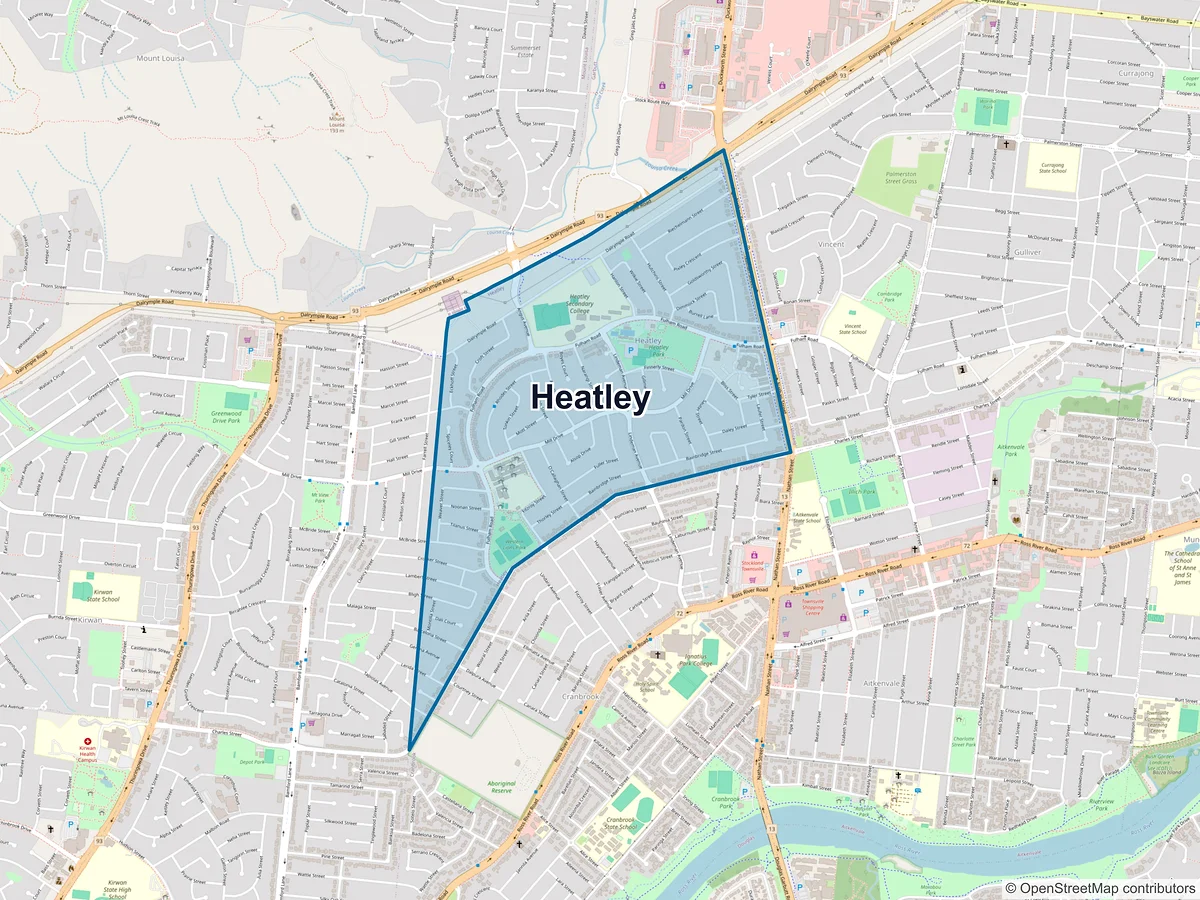 Map of Heatley, QLD, Australia