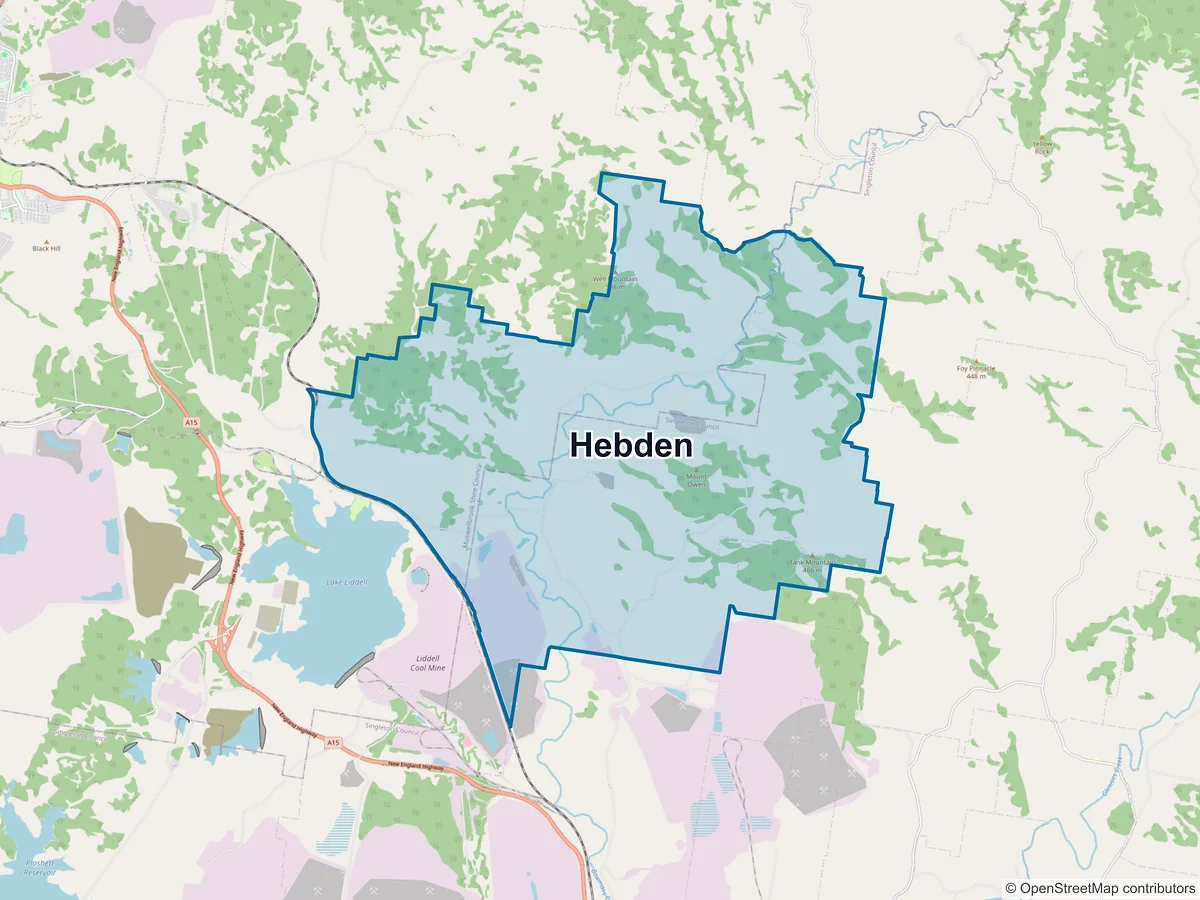 Map of Hebden, NSW, Australia