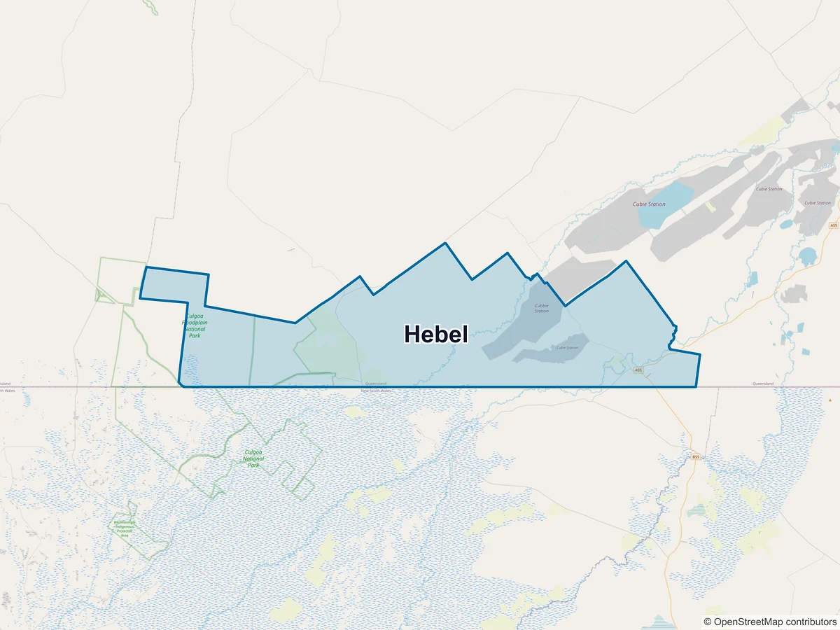 Map of Hebel, QLD, Australia