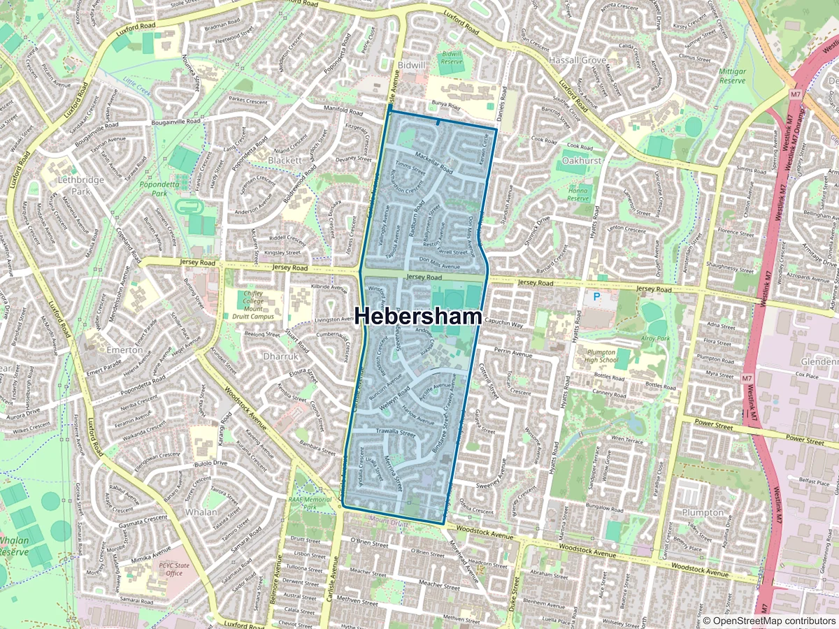 Map of Hebersham, NSW, Australia