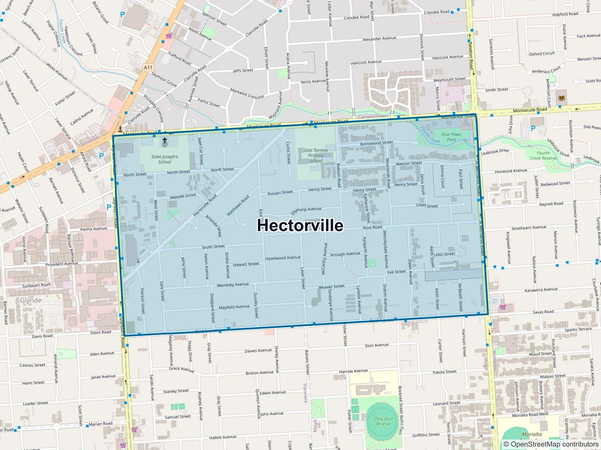 Map of Hectorville, SA, Australia