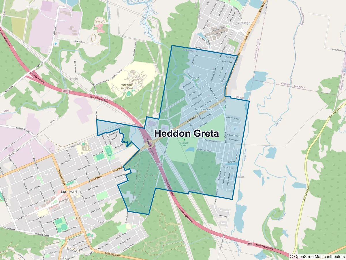 Map of Heddon Greta, NSW, Australia