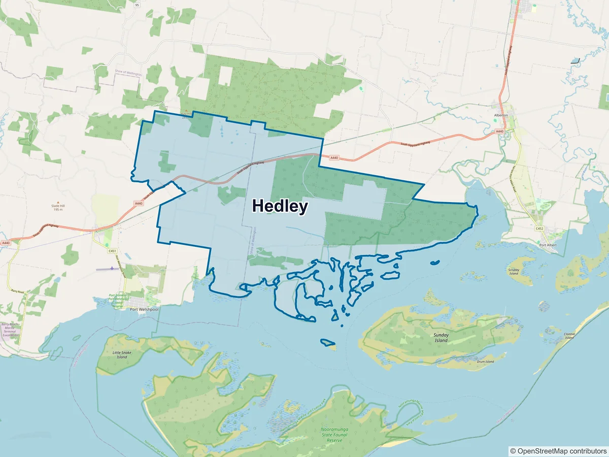 Map of Hedley, VIC, Australia
