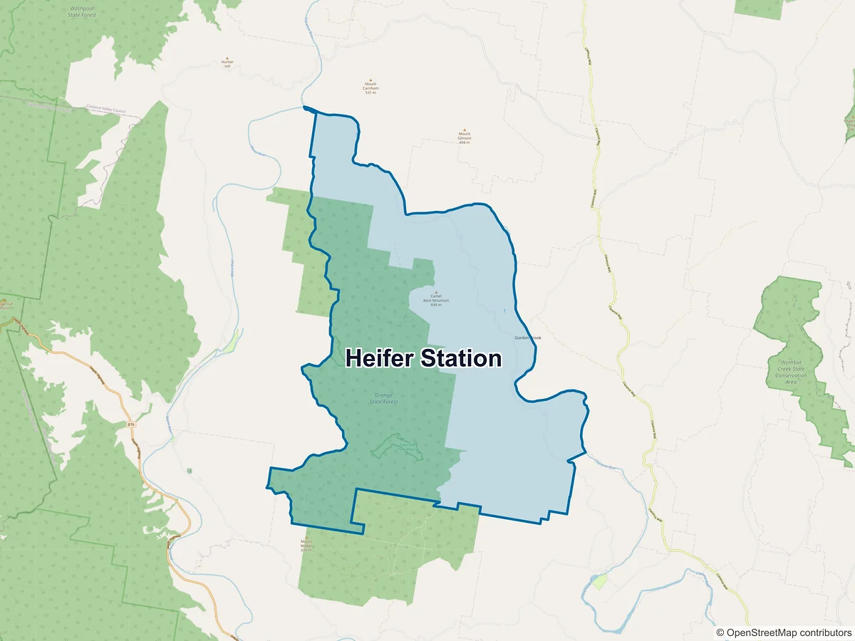 Map of Heifer Station, NSW, Australia