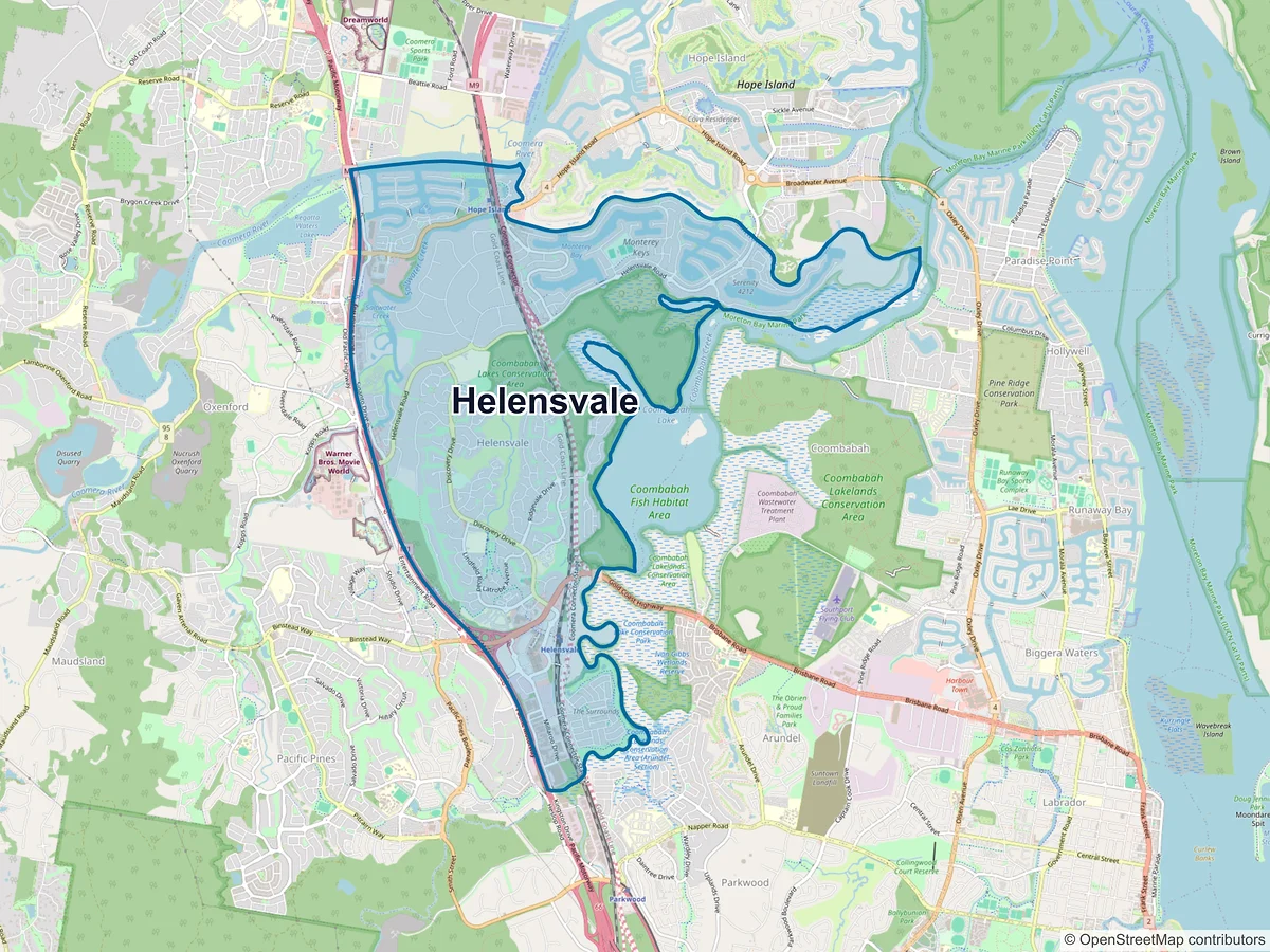 Map of Helensvale, QLD, Australia