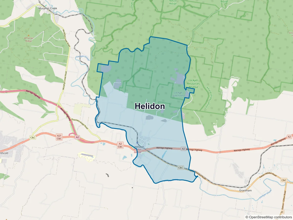 Map of Helidon, QLD, Australia