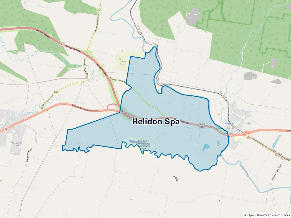 Map of Helidon Spa, QLD, Australia