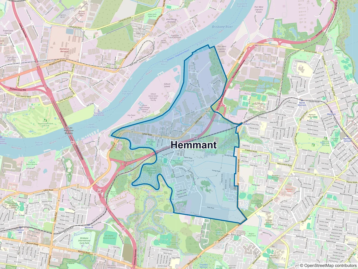 Map of Hemmant, QLD, Australia