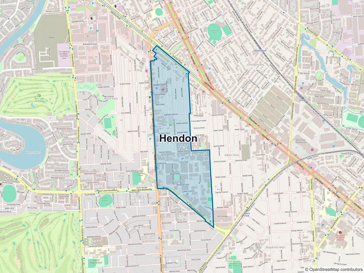 Map of Hendon, SA, Australia