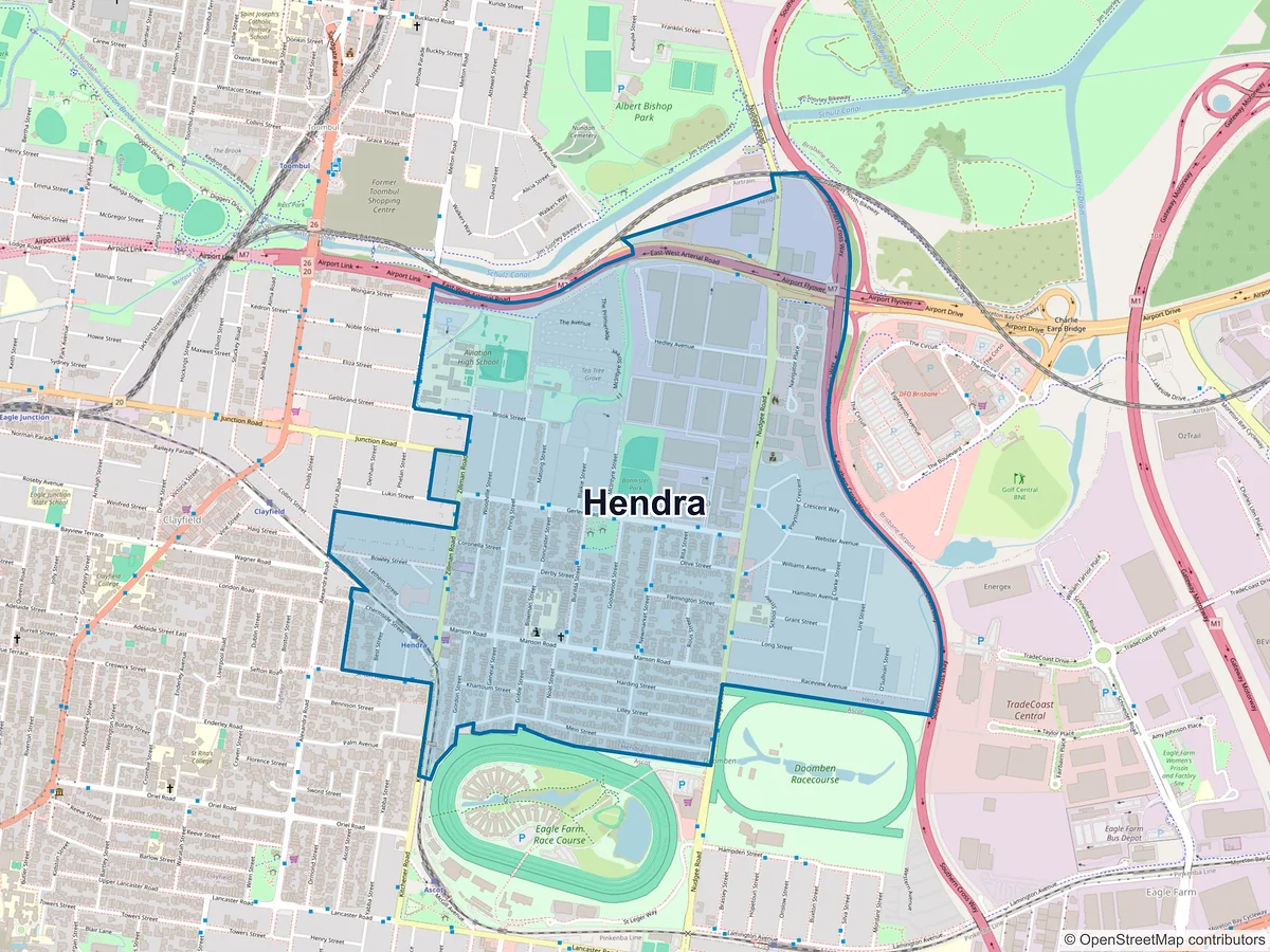 Map of Hendra, QLD, Australia