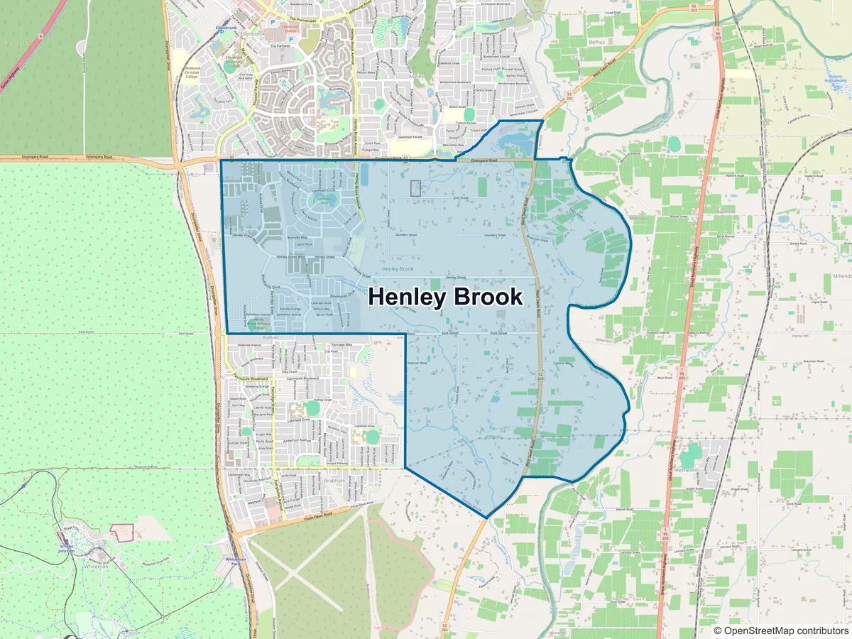 Map of Henley Brook, WA, Australia