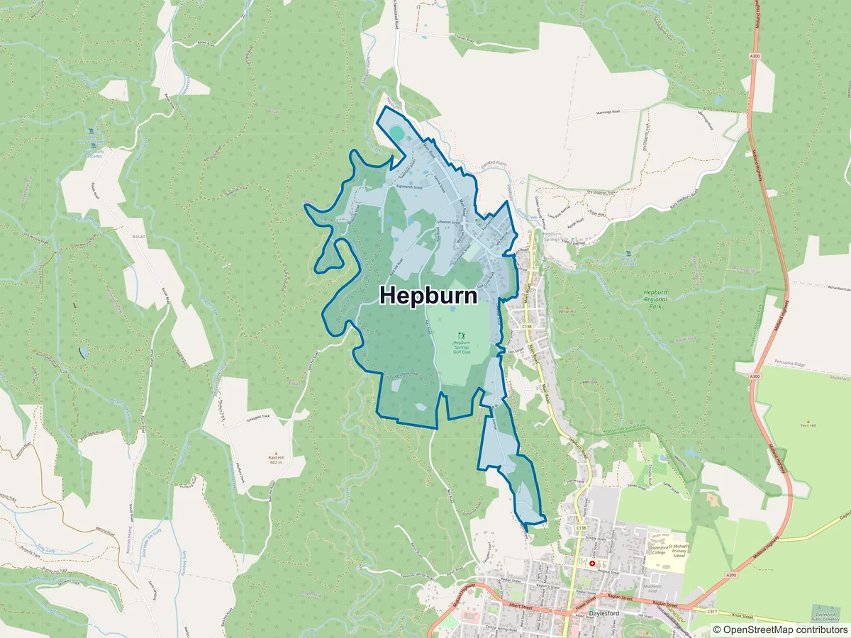 Map of Hepburn, VIC, Australia